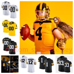 Yahya Zwart Iowa Hawkeyes Voetbalshirt 90 Brian86 Jeff Bowie 45 Deontae Craig 97 Caden Crawford 93 Anu Custom College Iowa Jerseys