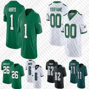 Saquon Barkley Jason Kelce Kelly camiseta de fútbol verde Jalen duele AJ Brown Reed Blankenship Landon Dickerson Mailata Kenny Pickett Darius Slay Albert Okwuegbunam