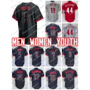 Jam Custom 2023 de la Cruz Hunter Greene Jonathan India Ken Griffey Black City Connect Jersey Joey Votto Field of Dreams Stuart Fairchild Tyler