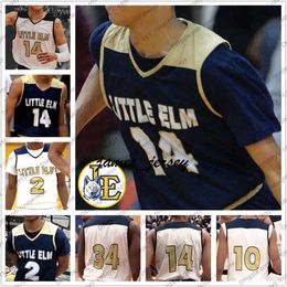 Jam Custom Little Elm Basketball # 14 R. J. Hampton 2 Javian Williams 5 Michael Prather Hobbs Jr Men Youth Kid High School Jersey 4xl