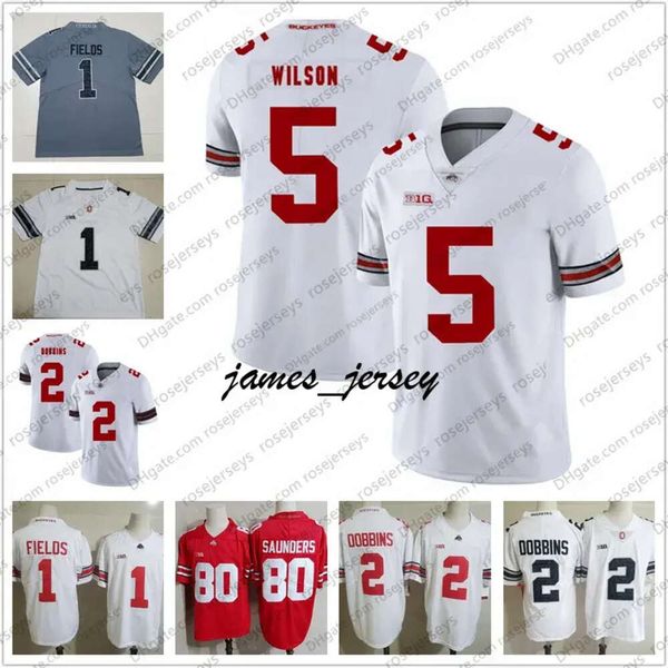 Jam Custom Ohio State Buckeyes # 2 Chase Young 5 Garrett Wilson 12 Gunnar Hoak 24 Marcus Crowley Justin Fields White Red Grey Black Camo Jerseys