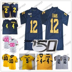 Jam Customize 2021 Michigan Woerines Football Jersey 12 Cade McNamara 25 Hassan Haskins 7 Henne 9 Peoples-Jones 10 Brady Navy White Yellow Pink