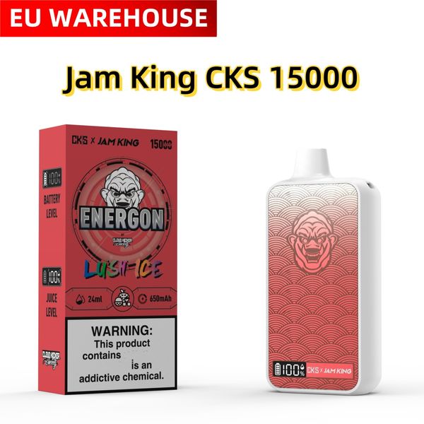 Jam King CKS Energon puff 15k 24 ml precargado al por mayor USB-C Carga E Líquido Pantalla de pantalla Malla Bobina vape desechable vs desechable shisha puff vape 12000