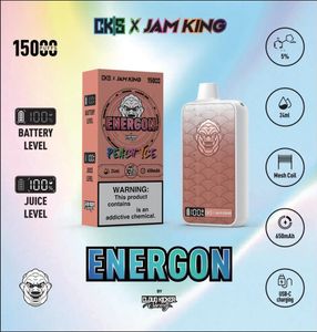 Jam King CKS vapes puff 15000 EU Warehouse en stock vape 12k 24ml Prérempli 2% 3% 5% 650mah sigaretta elettronica puff bar USB-C E Liquid Screen Display vaper desechable