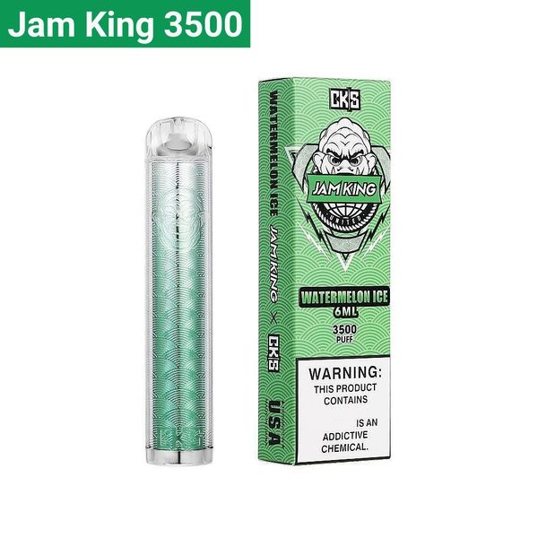 Jam King Crystal Vapers Puffs Puff 3500 2800 6ml Vapes desechables E CIG EU Jugo prefellado Jugo prefallado 12 Sabores Vapor grande 2% 3% 5% Nic Mase de sal bobina 650 mAh Batería