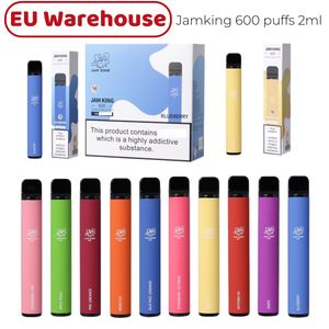 Jam King EU Stock E-Cigarette Vape Puff 600 2ml E-jus 10 Saveurs Cigarette Jetable Chine Gros Vape Stick 550mAh Batterie 20mg Nic Mesh Coil