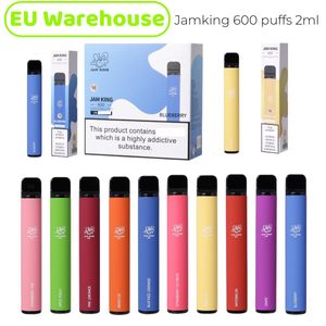 Jam King EU Stock vape eCigar Puff 600 2 ml E-jus 10 saveurs cigarette jetable Chine gros Vape Stick 550mAh batterie 20mg Nic Mesh Coil