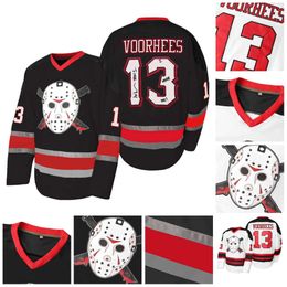 Jam Mens Jason Voorhees "Vendredi 13" Jersey Double Ed Nom Nom des maillots de hockey sur glace en stock expédition rapide