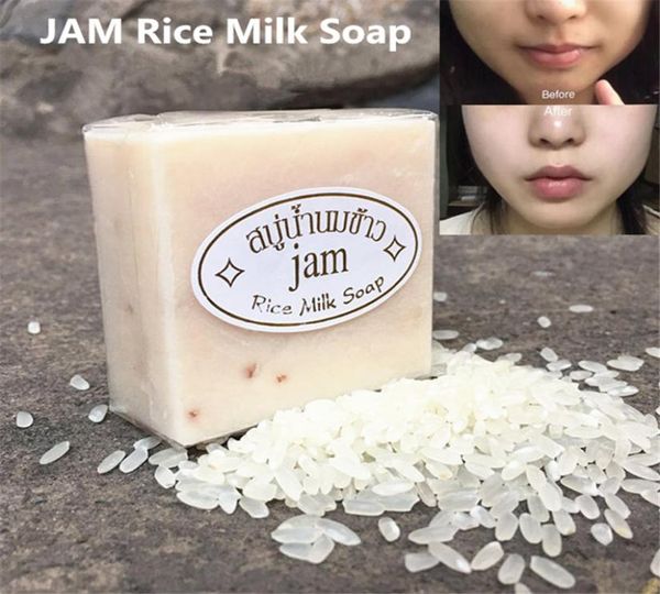 Savon de riz confiture 65g savon au lait naturel fait à la main contrôle de l'huile soins de la peau du visage traitement bain douche Soaps8936389