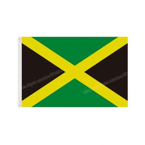 Drapeaux de la Jamaïque Bannière nationale en polyester volant 90 x 150 cm Drapeau de 3 * 5 pieds partout dans le monde dans le monde extérieur peut être personnalisé