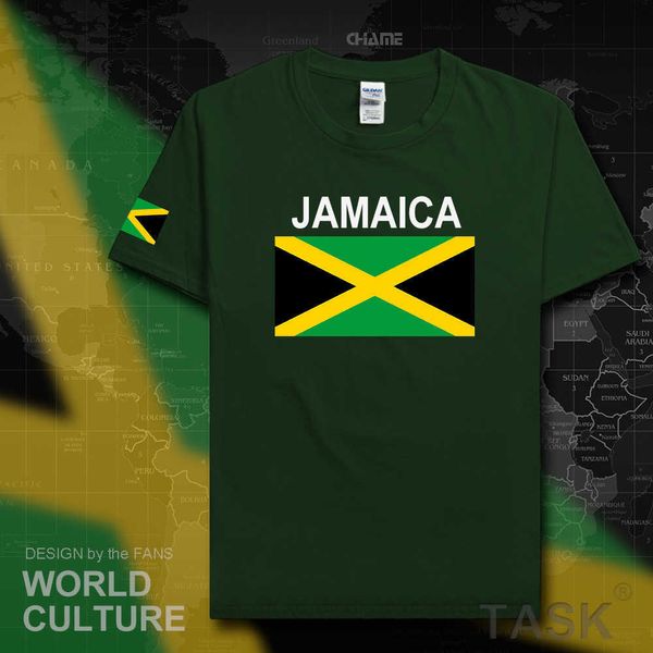 Jamaica hombres camiseta moda jerseys nación equipo camiseta 100% algodón camiseta gimnasios ropa camisetas país deportivo JAM Jamaican X0621