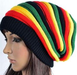 Jamaica Reggae Gorro Rasta Estilo Cappello Hip Pop Men039s Sombreros de invierno Mujer Rojo Amarillo Verde Negro Otoño Moda Women039s K6987721