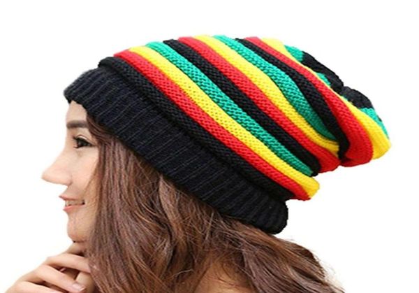 Jamaica Reggae Rasta Beanie Cappello Style Men039s Invierno Hip Pop Sombreros Mujer Verde Amarillo Rojo Negro Mujer Otoño Moda Beanie21618563597