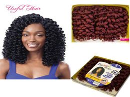 Jamaïcain rebond baguette curl Extensions de cheveux 8 pouces Crochet bouclés Bouncy Curl Preloop Crochet tresses cheveux tresses synthétique brai8694619