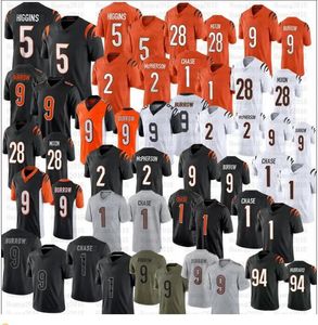 Joe Burrow JaMarr Chase camiseta de fútbol Evan McPherson Tee Higgins Mixon Sam Hubbard cosido Jerseys hombres mujeres jóvenes