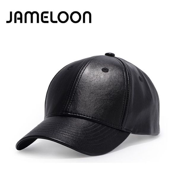 JAMELOON nueva moda de alta calidad de cuero de imitación PU gorra de verano casual snapback gorras de béisbol para hombres mujeres sombrero liso entero 2962
