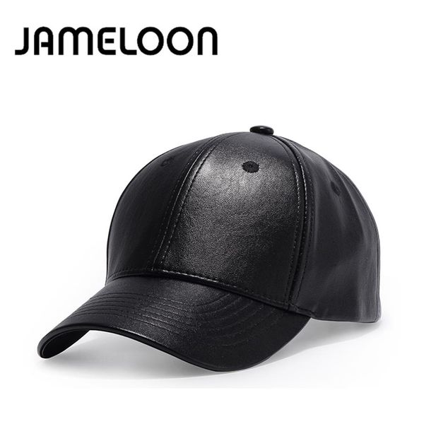 JAMELOON Nueva moda de alta calidad de cuero de imitación PU Cap verano casual snapback gorras de béisbol para hombres mujeres sombrero liso whole2722