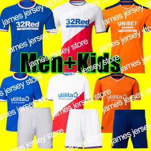 JameNew 22 23 Glasgow Rangers Soccer Jersey domicile bleu Kit 2022 2023 troisième orange extérieur haut blanc 150e anniversaire légendaire commémoratif