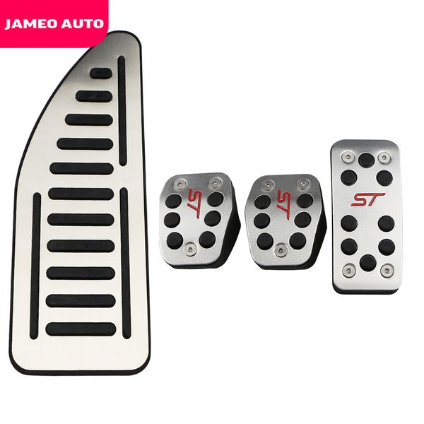 Jameo cubiertas de pedales de coche de acero inoxidable para Focus 2 3 4 MK2 MK3 MK4 Kuga Escape RS ST 2005-2020 juego de pedales de freno y acelerador de embrague