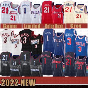 James 1 Harden Basketball Maillots Philadelphias 76er Joel 21 Embiid Pas Cher Allen 3 Iverson Mens Julius 6 Erving Vogue