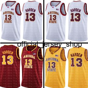 James 13 Harden Jersey NCAA University College Hommes Blanc Rouge Jaune Pas Cher En Gros Maillots De Basket-Ball Broderie s S-XXL