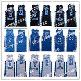 James 2020 North Carolina Tar Heels #2 Cole Anthony 23 Michael 15 Vince Carter College Basketball Jerseys S-3XL Nieuwe stijl gestikt