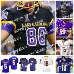 James 2022 East Carolina Pirates ECU Football Jersey NCAA College Kendall Futrell Chris Johnson Holton Ahlers Demetrius Mauney Johnson Snead Jones