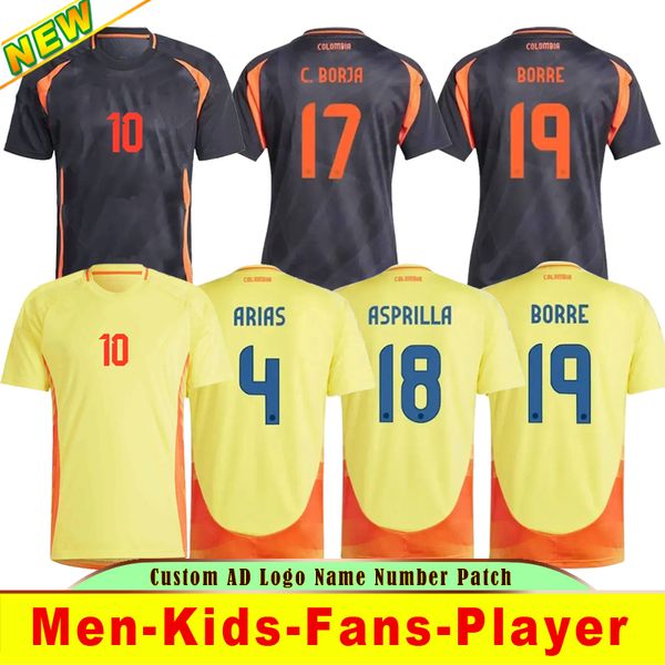 James 2425 Colombia Soccer Jerseys Kid Kit Columbia National Team Football Shirt Home Away Set Camisetas 2024 Copa America D.Valoyes Arango Cuadrado