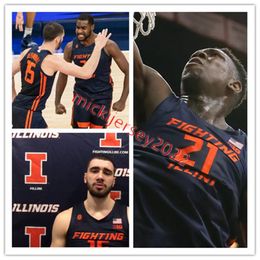 James Basketball Illinois Fighting Illini Basketball Jersey Custom Stitched Jayden Epps Luke Goode Brandon Lieb Rj Melendez Ty Rodgers Paxton Warden