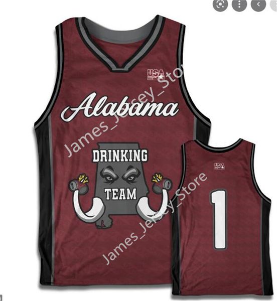 James College Basketball viste una camiseta de baloncesto personalizada de Alabama Crimson Tide 14 Keon Ellis 4 Juwan Gary 13 Jahvon Qui