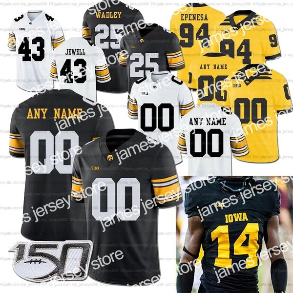 James Custom Hommes Femmes Jeunes Iowa Hawkeyes Football Jersey Brandon Smith Josey Jewell George Kittle Josh Jackson Desmond King Nick Niemann AJ