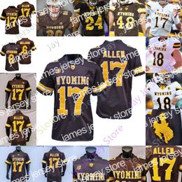 James Custom Wyoming Football Jersey NCAA College Josh Allen Xazavian Valladay Levi Williams Isaiah Neyor Bertagnole Charles Hicks Victor Jones