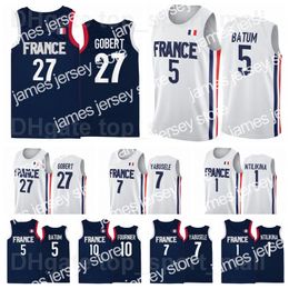 James Francia Baloncesto 32 Victor Wembanyama Jersey Joel Embiid Rudy Gobert Nicolas Batum Guerschon Yabusele Frank Ntilikina Evan Fournier Vincent