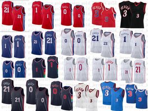 James Harden Tyrese Maxey Joel Embiid Basketball Jersey Allen Iverson Matisse Thybulle 2022 23 City White Edition Retro Shirt Blue Jerseys