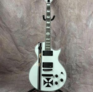 James Hetfield Witte kleur elektrische gitaar Palissander toets Solid Body Handgemaakte Guitarra