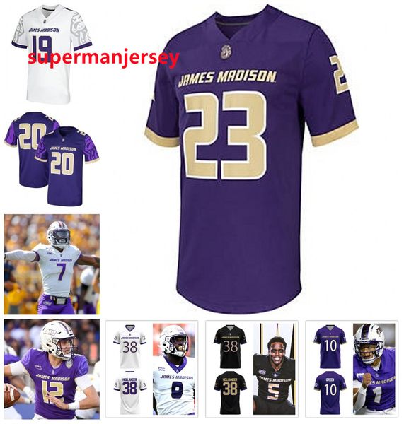 JAMES MADISON JMU Camiseta de fútbol americano universitario McCloud Kaelon Black Ty Son Lawton Reggie Brown Elijah Sarratt Aiden Fisher Jalen Green Jamree Kromah Kamara Carpenter aaa