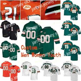 James Miami Hurricanes Football Jersey 12 Jim Kelly 2 K.J. Osborn 5 N'Kosi Perry 12 Malik Rosier 25 Travis Homer NCAA College Men Women Youth