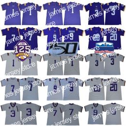 James NCAA Jersey 9 Joe Burrow Burreaux Jamarr Chase Cannon Grant Delpit Odell Beckham Jr Fulton Fournette College Football 125th 150th