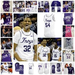 James James NCAA TCU Horned Frogs Jersey de baloncesto universitario cosido 24 Darrell Browder 28 Dick ONeal 40 Kurt Thomas 54 James Cash Jr. 1 Desmond Bane 1