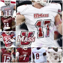 James UMass Massachusetts Football Jersey NCAA College Randall West Andrew Brito Victor Cruz Bilal Ally Zak Simon Sadiq Palmer Roberson Isabella