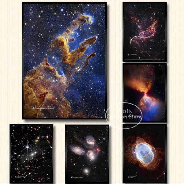 James Webb Space Telescope Canvas Painting Science Affiches et imprime les images d'art mural abstrait pour le salon décoration de la maison