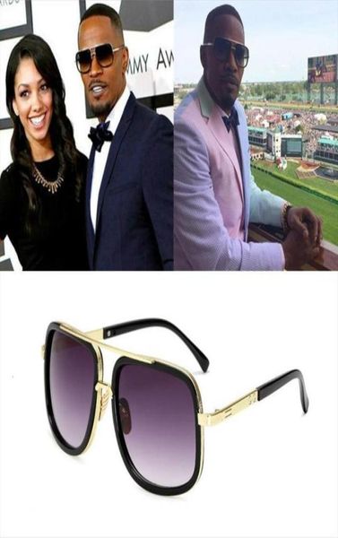 Jamie Foxx Style Versize Square Sunglasses Men Femmes Sun Sun Glasses Mâle Superstar de Sol Feminino Okulary Zonnebril9961923