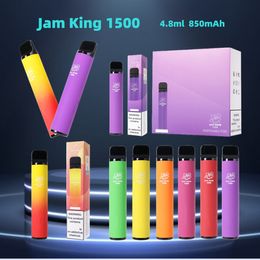 Jamking 1500 Rookwolken Originele Wegwerp Vape Desechable 4.8ML Bladerdeeg Bar E-sigaret 850mAh Batterij Vapers 2800wolken Crystal Razz vs 7000 2800 9000 9k 12k 12000