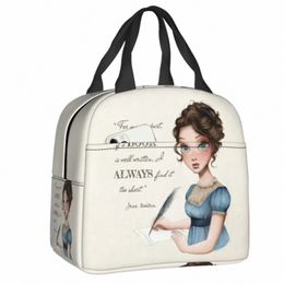 Jane Austen schrijfboek thermische geïsoleerde lunchzakken vrouwen schrijver roman draagbare lunchbox voor kinderen schoolkinderen eten te om 26iw#