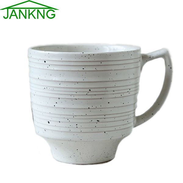 JANKNG 340 ml Kawaii fait à la main en céramique tasse tasses Style occidental bouteille d'eau point blanc café lait boisson tasses anniversaire fille cadeau