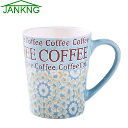 Jankng 450ml Belle céramique tasses à café en céramique tasse de café peint à main