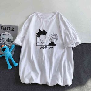 Janpanese Anime Hunter X Hunter camiseta hombres algodón verano gráfico camisetas Unisex Killua Zoldyck Gon impreso camiseta Tops