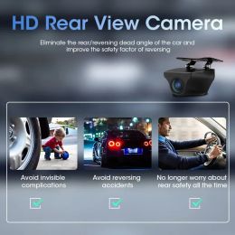 Jansite 10 "CAR DVR 4K+1080P Dash Cam Touch Screen 2160P Dual Lens Achteruitzicht Mirror 24 uur Parkeerback -upcamera GPS Track afspelen