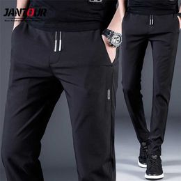 Jantour marque automne hommes pantalons décontractés hommes pantalon homme pantalon Slim Fit travail taille élastique Jogging pantalon grande taille 28-38 211201