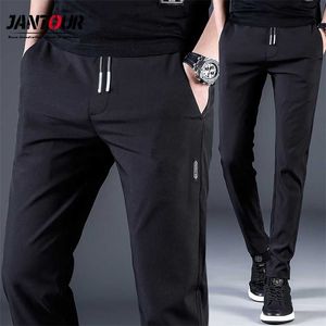 Jantour Merk Herfst Heren Casual Broek Mannen Broek Mannelijke Broek Slim Fit Werk Elastische Taille Joggingbroek Plus Size 28-38 220108